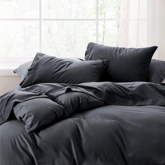 Queen Sheets Grey - Soft Sheets for Queen Size Bed, 4 Pieces Luxury Queen Sheet Set, Easy Care Polyester Microfiber Cooling Bed Sheet Set