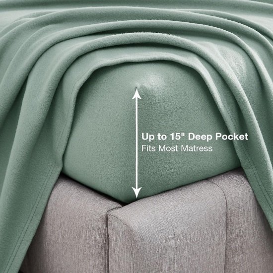 Plush Micro Fleece Full Bed Sheet Set - Soft Fuzzy Polar Fleece Velour Velvet Sheets - Extra Warm Winter Fleece Bed Sheets with Deep Pocket - Emerald Green - Full